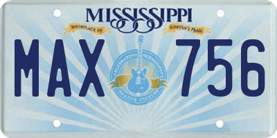 MS license plate MAX756