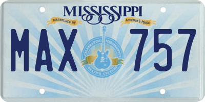 MS license plate MAX757