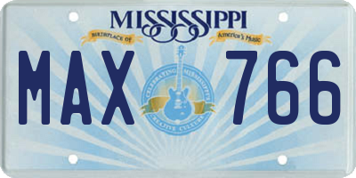 MS license plate MAX766