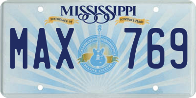 MS license plate MAX769