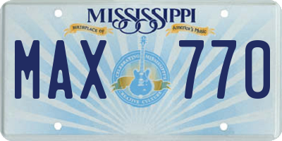 MS license plate MAX770