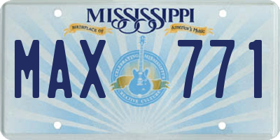 MS license plate MAX771