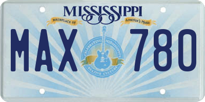 MS license plate MAX780
