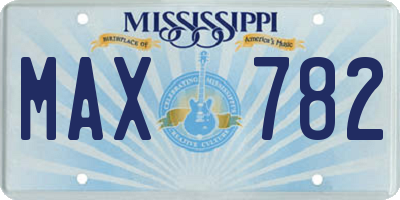 MS license plate MAX782