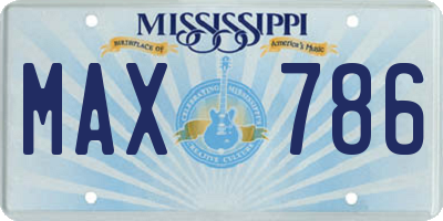 MS license plate MAX786