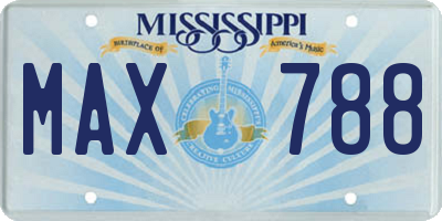 MS license plate MAX788