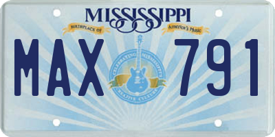 MS license plate MAX791