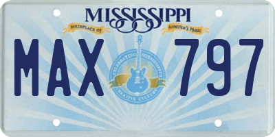 MS license plate MAX797