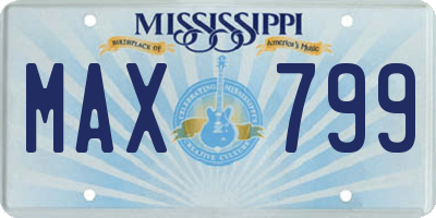 MS license plate MAX799