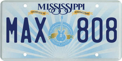 MS license plate MAX808
