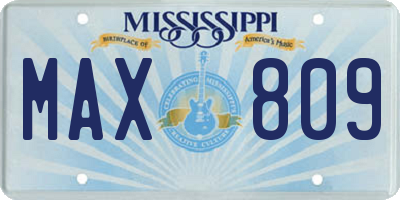 MS license plate MAX809