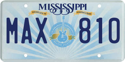MS license plate MAX810