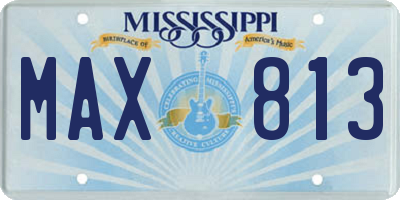MS license plate MAX813