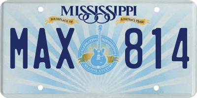 MS license plate MAX814