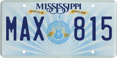 MS license plate MAX815