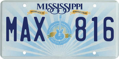 MS license plate MAX816
