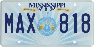 MS license plate MAX818