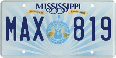 MS license plate MAX819