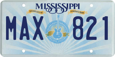 MS license plate MAX821