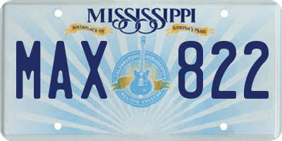 MS license plate MAX822