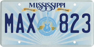 MS license plate MAX823