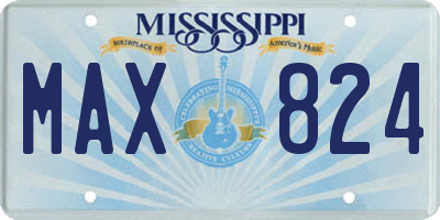 MS license plate MAX824