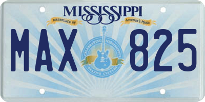MS license plate MAX825