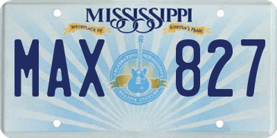 MS license plate MAX827