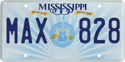 MS license plate MAX828