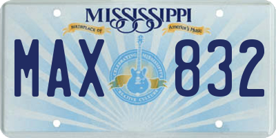MS license plate MAX832