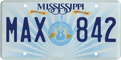MS license plate MAX842