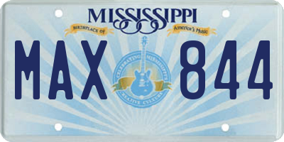 MS license plate MAX844