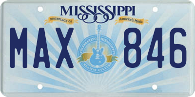 MS license plate MAX846