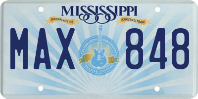MS license plate MAX848