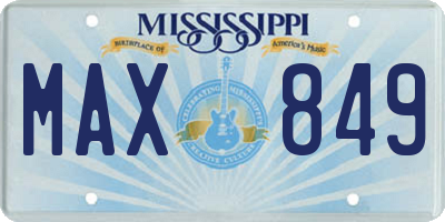 MS license plate MAX849