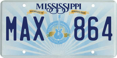 MS license plate MAX864