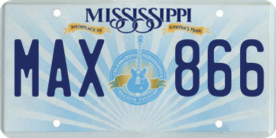 MS license plate MAX866