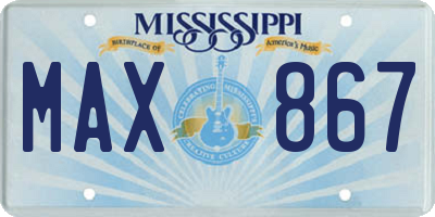 MS license plate MAX867