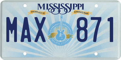 MS license plate MAX871