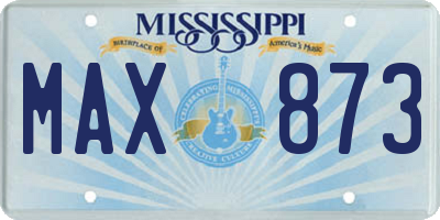 MS license plate MAX873