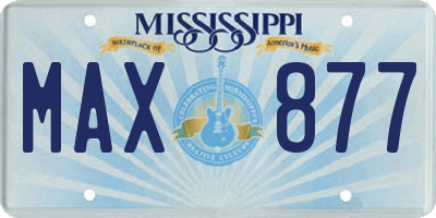 MS license plate MAX877