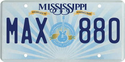MS license plate MAX880