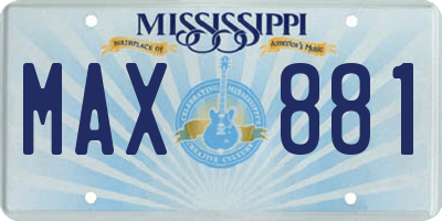 MS license plate MAX881