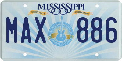 MS license plate MAX886