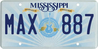 MS license plate MAX887