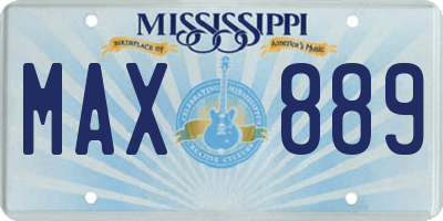 MS license plate MAX889