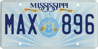 MS license plate MAX896