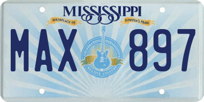 MS license plate MAX897