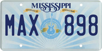 MS license plate MAX898