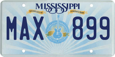 MS license plate MAX899